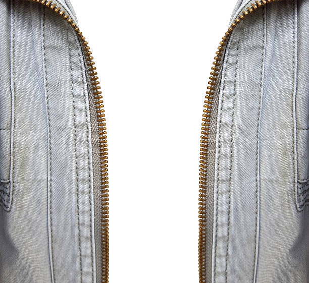 istock gold zipper on retro jacket on white background 519925282