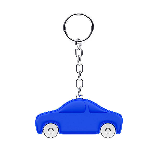 istock Key chain in the form of a blue car 519925690