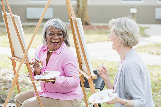 istock Multi-ethnic senior women taking an art class 519926672