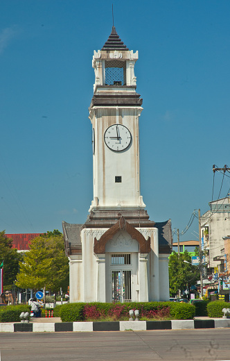 Rotary clock tower in Lampang, Thailand.