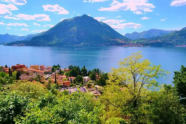 Photo of Beautiful panoramic view to Varenna, lake Como and Menaggio.