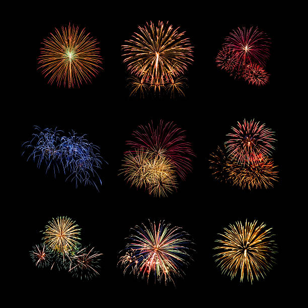 istock Colour fireworks set light up on sky with dazzling display 519928726