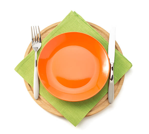 istock plate and fork with knife at napkin 519928896