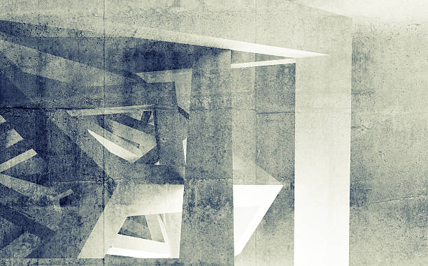 istock White room interior with abstract construction of cubes 519934483