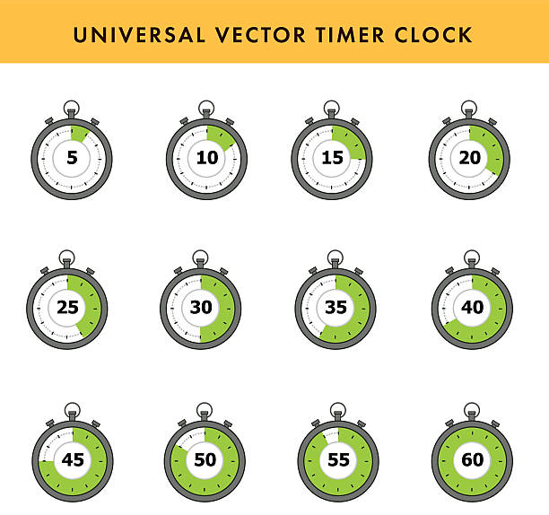 세트마다 간단한 타이머. - clock face symbol computer icon gauge stock illustrations