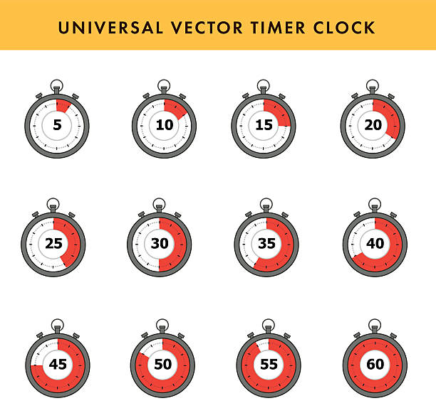 세트마다 간단한 타이머. - clock face symbol computer icon gauge stock illustrations