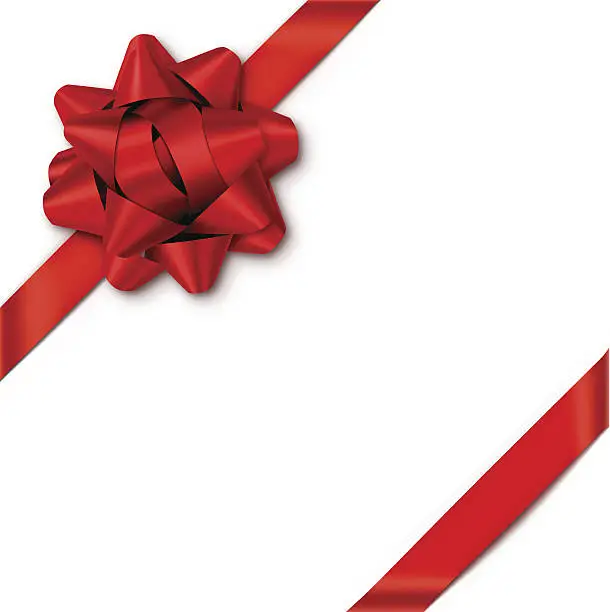 Vector illustration of Red Gift Bow with Ribbons