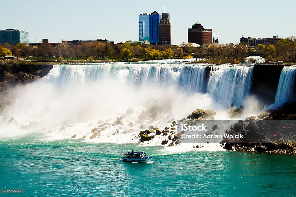 Niagara Falls - Canada Looking at the USA side Beauty In Nature Stock Photo