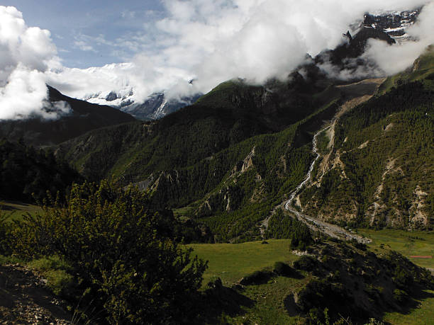 istock Green Himalayan Valley with Annapurna III and IV 519936673