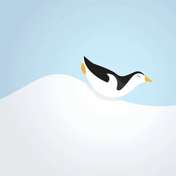 Vector illustration of Winter Penguin