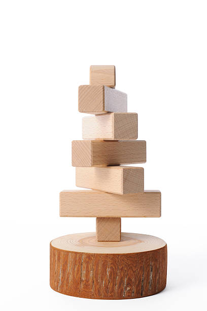 istock Blocks in the shape of Christmas tree on white background 519937167