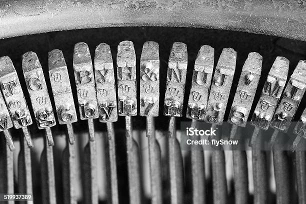 Vintage Typewriter Letters Stock Photo - Download Image Now - Alphabet, Antique, Close-up