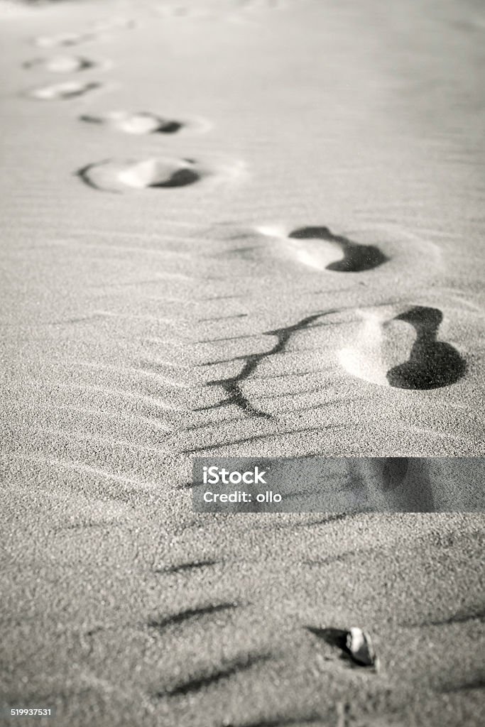 Patrón y huellas en la arena - Foto de stock de Agua libre de derechos