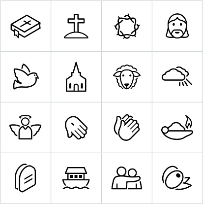 Christianity, Christian, Religion, Religious, Faith Icons. All strokes/lines are expanded and merged.