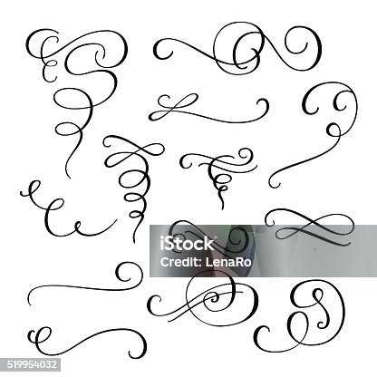 istock Flourish swirl ornate decoration 519954032