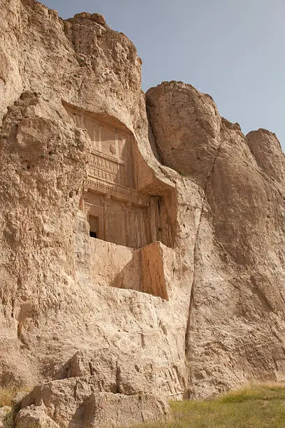 tombs and rock relief carvings at the ancient necropolis of Naqsh-e Rustam in Iran