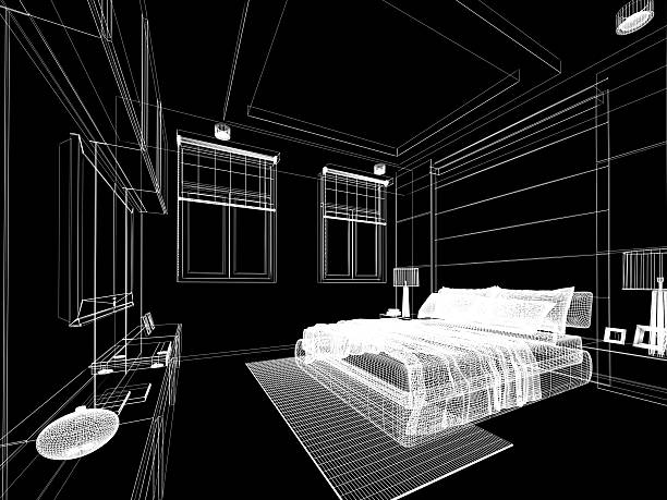 istock abstract sketch design of interior bedroom 519957292