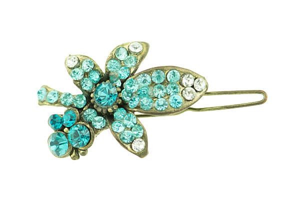 istock hairpin with blue diamonds on a white background 519959300