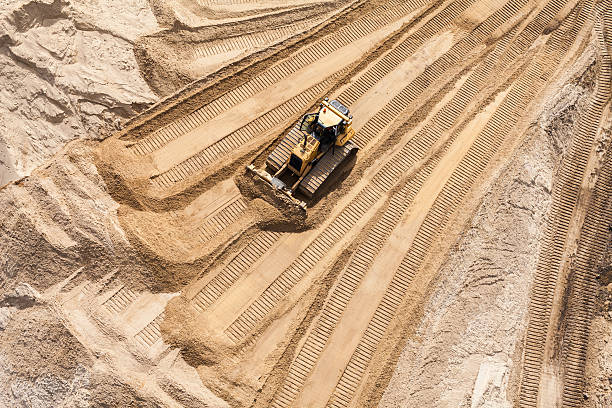 istock Aerial view of the working earth mover 519960206