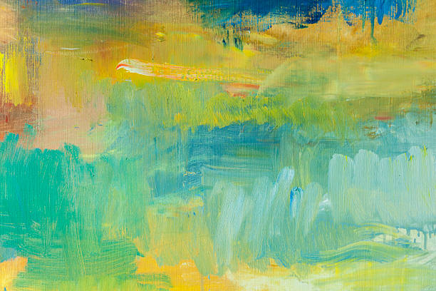 istock Abstract painted green and yellow art backgrounds. 519963876