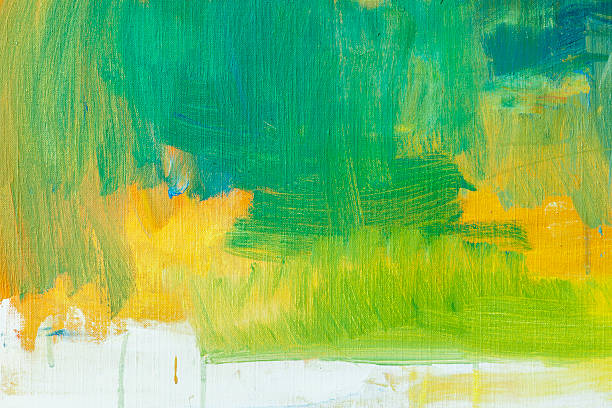 istock Abstract painted green and yellow art backgrounds. 519964302