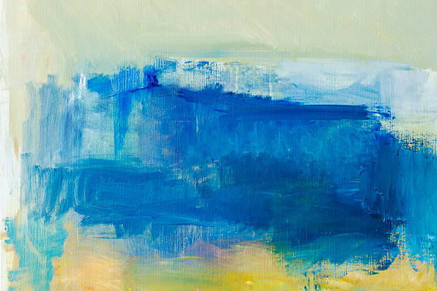 istock Abstract painted blue and yellow art backgrounds. 519964774