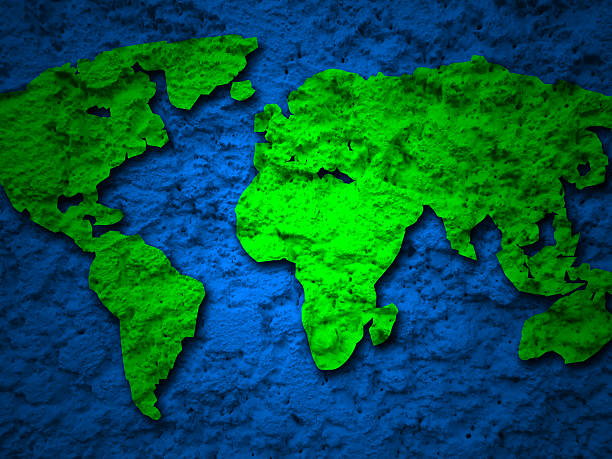 istock green grunge earth map on a blue background 1 519966796