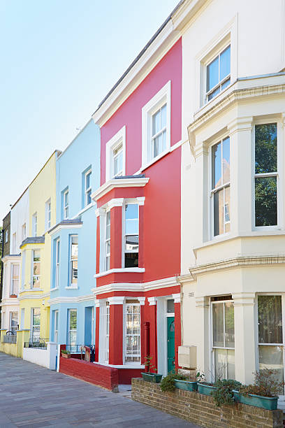 istock Typical colorful houses facades in London 519968302