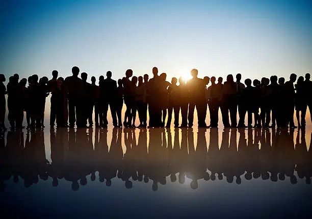 Group of World Business People in Back Lit