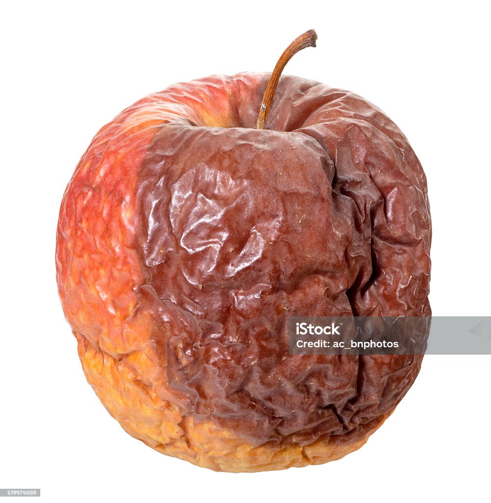 Rotten apple(+clipping path) Rotten apple,isolated on white with clipping path. Apple - Fruit Stock Photo