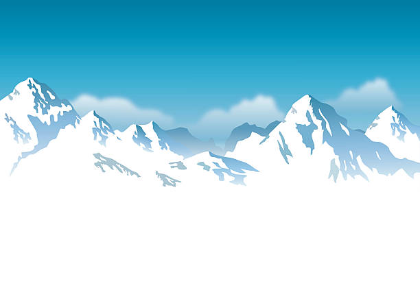 vektor schneebedeckte berge - mountain background stock-grafiken, -clipart, -cartoons und -symbole