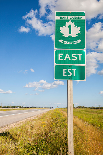Trans Canada Highway Sign in Manitoba, Canada