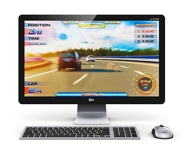 Gaming desktop computer http://dl.dropbox.com/s/411sgflctjdsm6b/Mob_s.jpg pc gaming monitor stock pictures, royalty-free photos & images