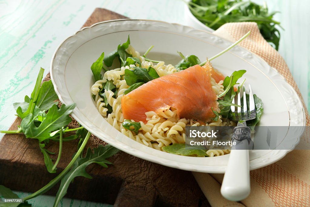 Italian Stills: Fusilli with Salmon and Arugula More Photos like this here... Pasta Salad Stock Photo