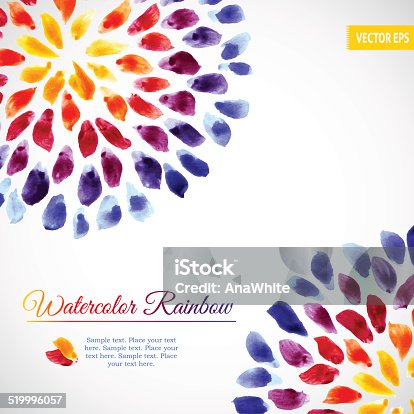 istock Watercolor template colorful rainbow brushstrokes 519996057