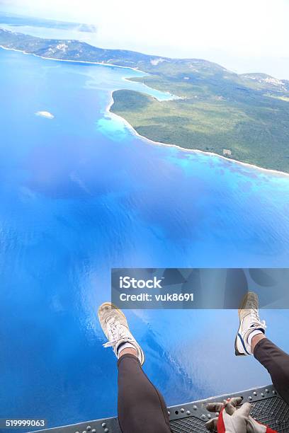 Skydiving Point Of View Stock Photo - Download Image Now - Activity, Adventure, Aerial View