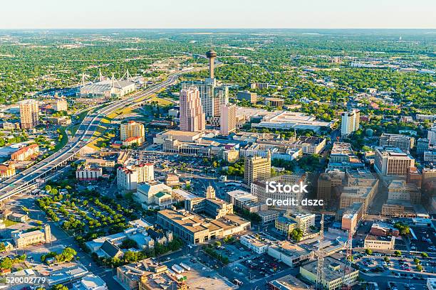 San Antonio Texas Skyline Cityscape Aerial Panorama Stock Photo - Download Image Now