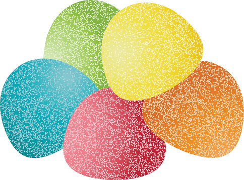 Scalable vectorial image representing a gumdrops candy, isolated on white.