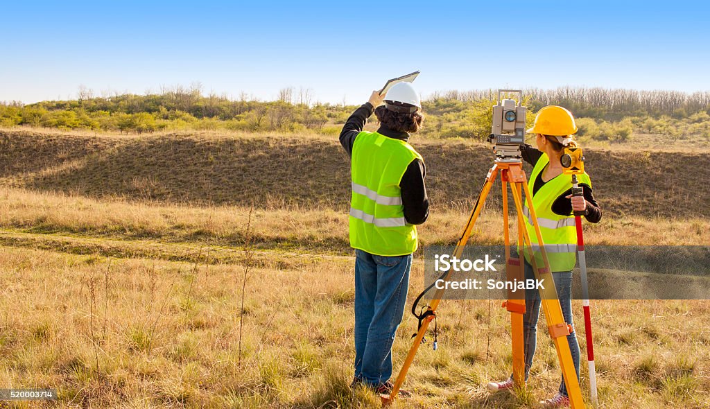 Engineers at work Surveyor Stock Photo