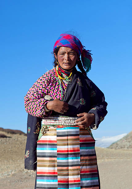 Ganzi, Sichuan Province, China - December 5, 2016: Tibetans living in the Ganzi area of Sichuan Province live in the Himalayas plateau. Mainly in China's Tibet Autonomous Region, Sichuan Province, Qinghai Province.