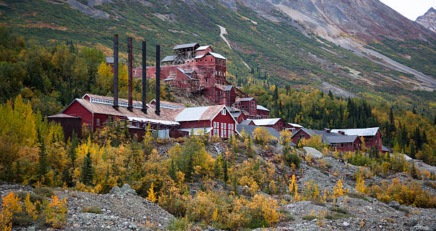 Kennecott Mine in Fall Kennecott mine, Alaska in fall prince william sound photos stock pictures, royalty-free photos & images