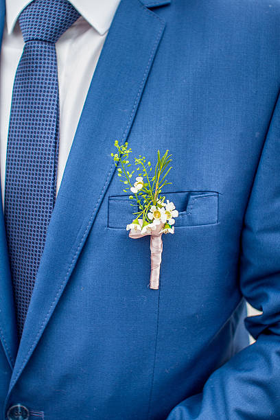 istock Wedding boutonniere on suit 520006252