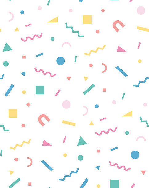 Holiday geometric pattern Bright geometric pattern in the style of the 80's 90's for the cover design, background, cover, fabric, fashion. Holiday repeating pattern peace symbol images pictures stock illustrations