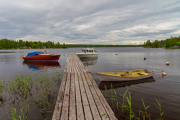 istock Lake pier in finland 520008798