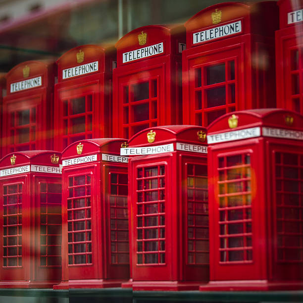 London Souvenir Phoneboxes London, England Tourism Souvenirs Of  Red Phone Boxes london memorabilia stock pictures, royalty-free photos & images