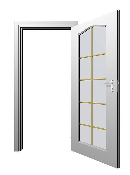 istock White wooden door opened 520010020