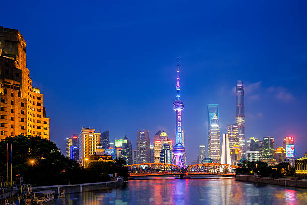 istock Shanghai cityscape at night 520012388
