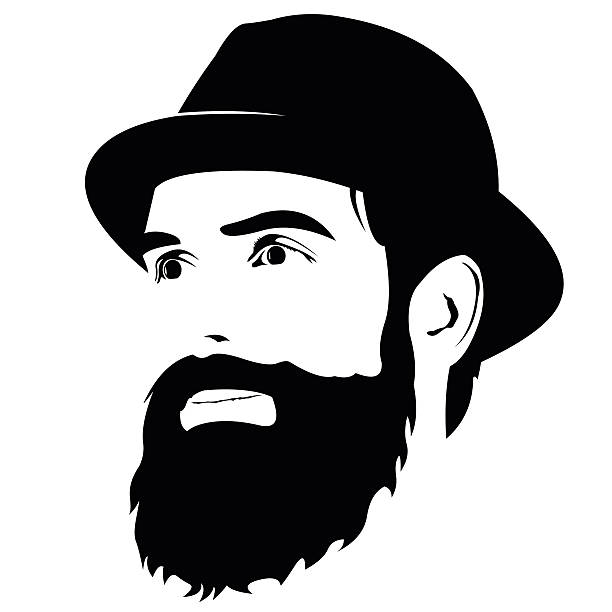 illustrations, cliparts, dessins animés et icônes de homme barbu souriant avec un chapeau vous cherchez loin vecteur - regarder ailleurs