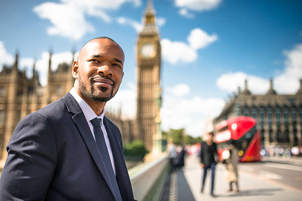 Businessman portrait in London Businessman portrait in London westminster bridge stock pictures, royalty-free photos & images