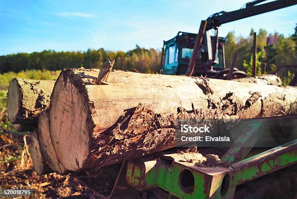 Lumber Industry Tractor Stock Photo - Download Image Now - Agricultural Machinery, Autumn, Color Image